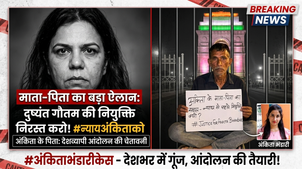 Ankita Bhandari के पिता का बड़ा ऐलान: दुष्यंत गौतम की नियुक्ति निरस्त नहीं हुई तो देशभर में होगा आंदोलन