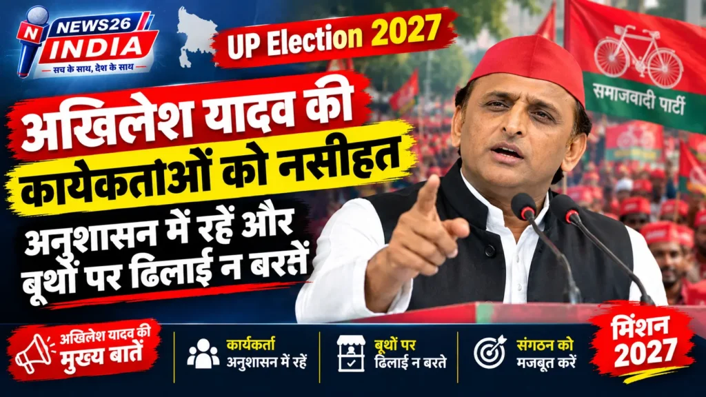 UP Election 2027: अखिलेश यादव की कार्यकर्ताओं को नसीहत, अनुशासन में रहें और बूथों पर ढिलाई न बरतें
